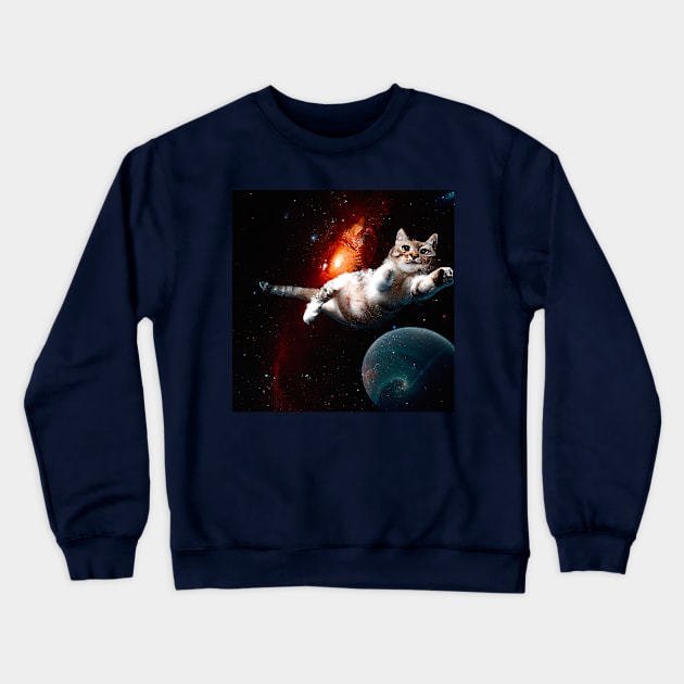 Cat in space Crewneck Sweatshirt by Mr Youpla